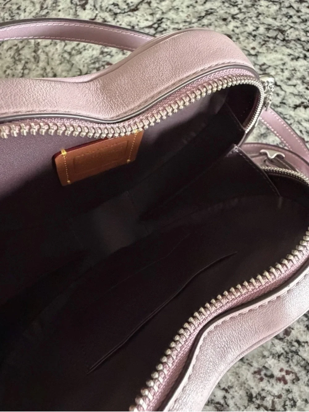 Coach Quilted Heart Crossbody Bag Soft Purple